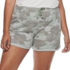 Juniors' Plus Size So&reg; Roll Cuff French Terry Shorts, Teens, Size: 3xl, Med Green