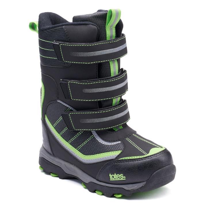 Totes Silas Boys' Winter Boots, Size: 12, Black