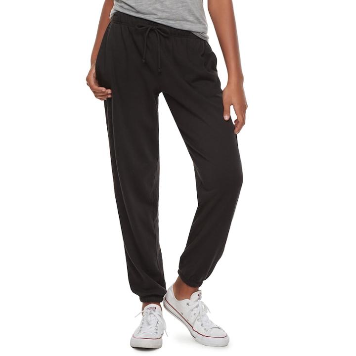 Juniors' So&reg; Drawstring Jogger Sweatpants, Teens, Size: Medium, Black