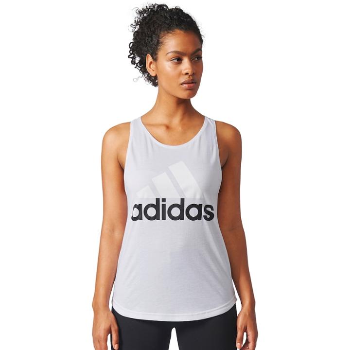 Women's Adidas Essential Linear Loose Tank, Size: Medium, White