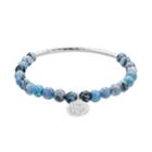 Love This Life Blue Jasper Bead & Crystal Charm Stretch Bracelet, Women's