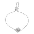Simply Vera Vera Wang Sterling Silver 1/5 Carat T.w. Diamond Flower Bolo Bracelet, Women's, Size: 9