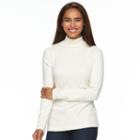 Women's Croft & Barrow&reg; Turtleneck Top, Size: Medium, White