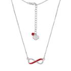 Georgia Bulldogs Sterling Silver Crystal Infinity Necklace, Women's, Size: 18, Red