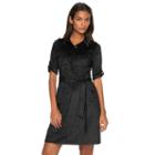 Women's Dana Buchman Faux-suede Shirtdress, Size: Xs, Black