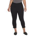 Plus Size Utopia By Hue Ankle Slit Leggings, Women's, Size: 1xl, Black