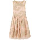 Girls 7-16 Speechless Gold Glitter Floral Overlay Dress, Girl's, Size: 10, Beige Over