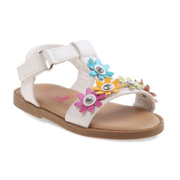 Rugged Bear Floral Toddler Girls' Sandals, Size: 5 T, White