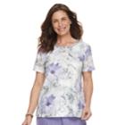 Women's Alfred Dunner Studio Floral Basketweave Top, Size: Medium, Multi Floral