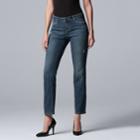 Women's Simply Vera Vera Wang Everyday Luxury Straight-leg Midrise Jeans, Size: 12, Dark Blue