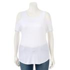 Women's Apt. 9&reg; Solid Cold-shoulder Tee, Size: Large, White