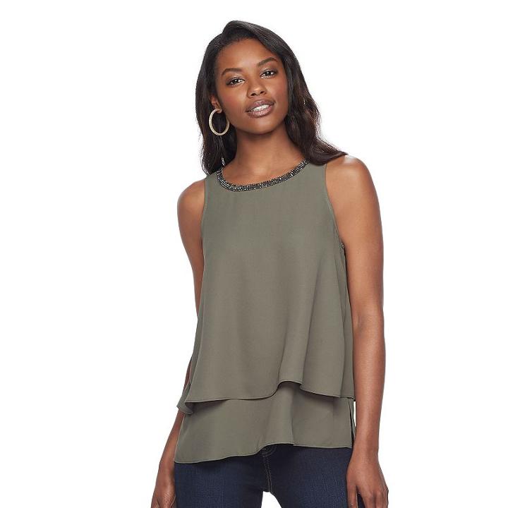 Women's Juicy Couture Layered Tank, Size: Xl, Med Green