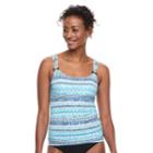 Women's Croft & Barrow&reg; D-cup Tankini Top, Size: 10, Med Blue