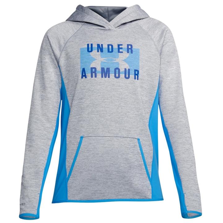 Women's Under Armour Fleece Twist Big Logo Graphic Hoodie, Size: Large, Med Grey