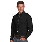 Men's Antigua Dynasty Modern-fit Solid Button-down Shirt, Size: Xl, Black