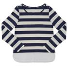 Girls Plus Size French Toast Striped Long-sleeve Top, Girl's, Size: 14-16 Plus, Blue (navy)
