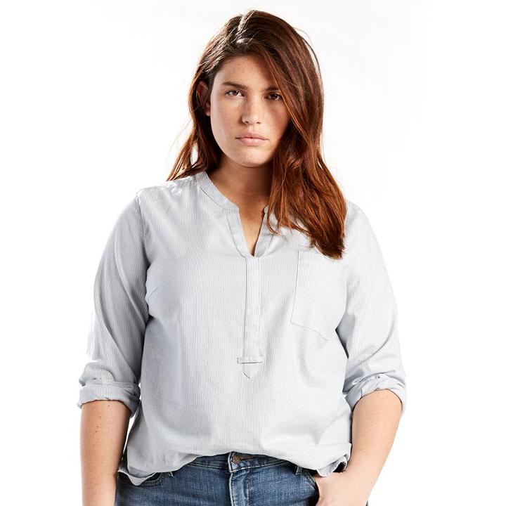 Plus Size Levi's Easy Popover Denim Shirt, Women's, Size: 1xl, Med Blue