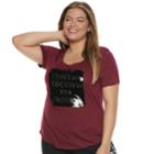 Juniors' Plus Size Harry Potter Trouble Flip Sequins Graphic Tee, Teens, Size: 3xl, Red