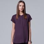 Women's Simply Vera Vera Wang Essential Popover Top, Size: Xs, Med Purple