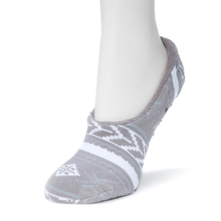 Muk Luks Women's Ballerina Gripper Slipper Socks, Grey (charcoal)