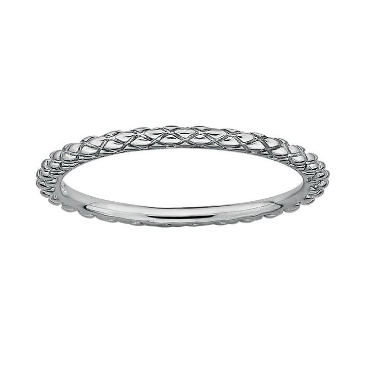 Stacks And Stones Sterling Silver Crisscross Stack Ring, Women's, Size: 5, Grey