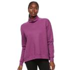 Women's Tek Gear&reg; Easy Fleece Turtleneck Sweatshirt, Size: Medium, Med Purple