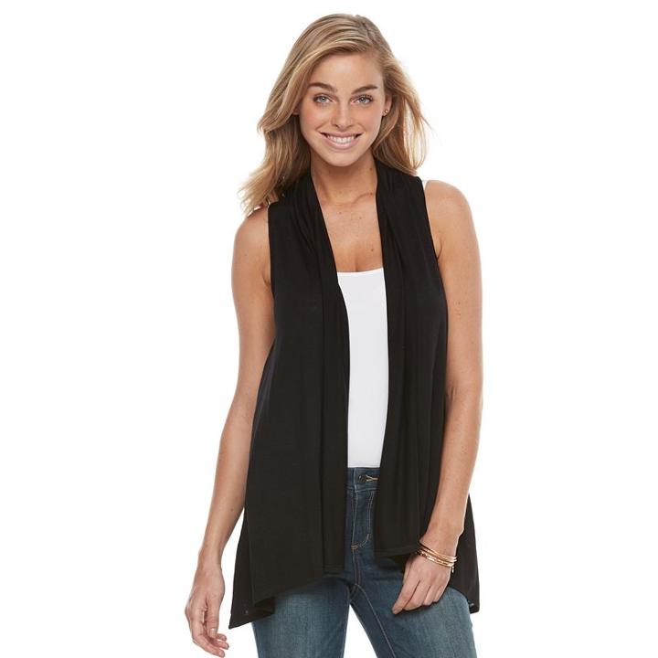 Women's Apt. 9&reg; Flyaway Vest, Size: Xs, Black