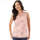 Women's Apt. 9&reg; Printed Mesh Tank, Size: Large, Pink Clip Dot