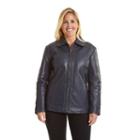 Plus Size Excelled Leather Scuba Jacket, Women's, Size: 1xl, Blue
