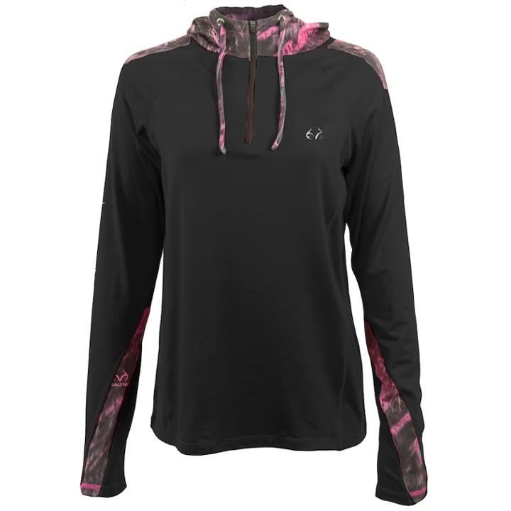 Women's Realtree Mojo 1/4-zip Hoodie, Size: Small, Black