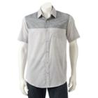 Men's Burnside Colorblock Button-down Shirt, Size: Large, Grey
