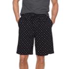 Men's Croft & Barrow&reg; Patterned Sleep Shorts, Size: Large, Black