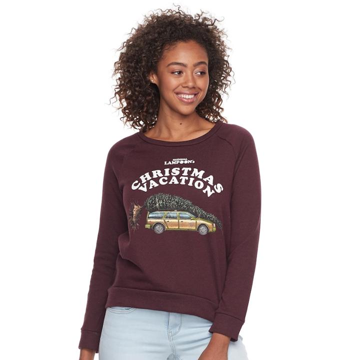 Juniors's Grisworld Christmas Vacation Pullover Sweatshirt, Teens, Size: Xl, Dark Red