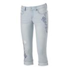 Juniors' So&reg; Whiskered Capri Jeans, Girl's, Size: 7, Light Blue