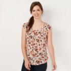 Women's Lc Lauren Conrad Love, Lauren Pleated Top, Size: Medium, Pink