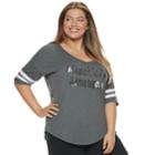 Juniors' Plus Size Harry Potter Mischief Managed Football Graphic Tee, Teens, Size: 2xl, Grey