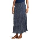 Petite Chaps Pleated Georgette Skirt, Women's, Size: L Petite, Blue (navy)