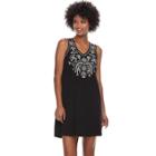Women's Sonoma Goods For Life&trade; Embroidered Tank Dress, Size: Xs, Black