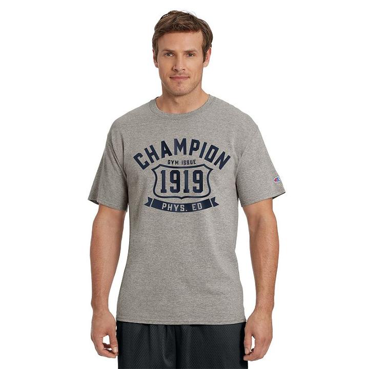 Men's Champion Logo Tee, Size: Xxl, Med Grey