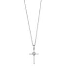 10k White Gold Diamond Accent Heart Cross Pendant, Women's, Size: 18