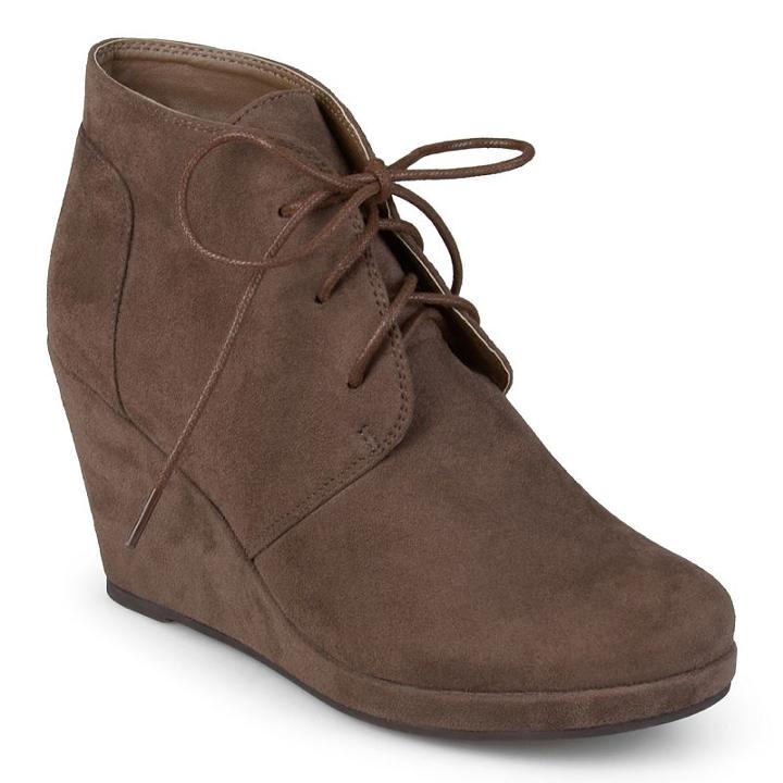 Journee Collection Enter Women's Wedge Booties, Girl's, Size: 7.5, Beig/green (beig/khaki)