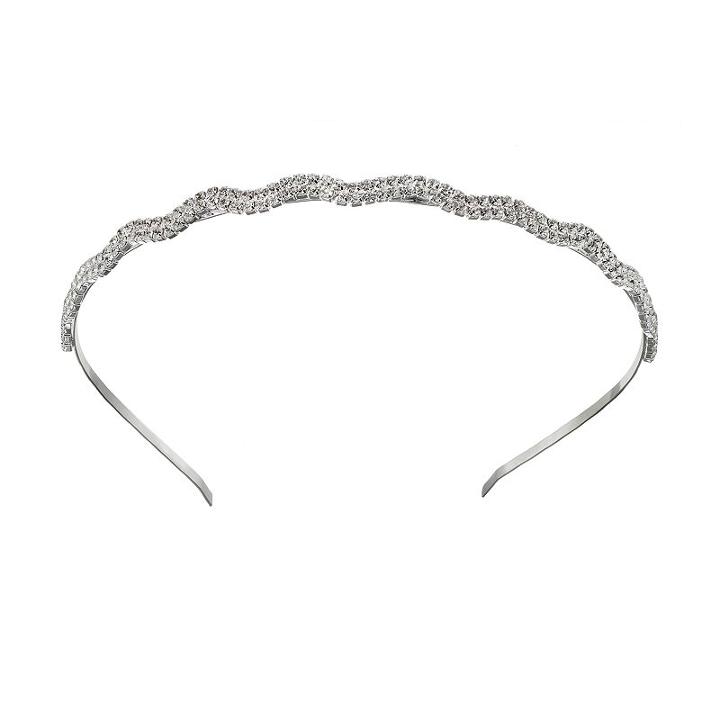 Simulated Crystal Wavy Headband, Women's, Natural