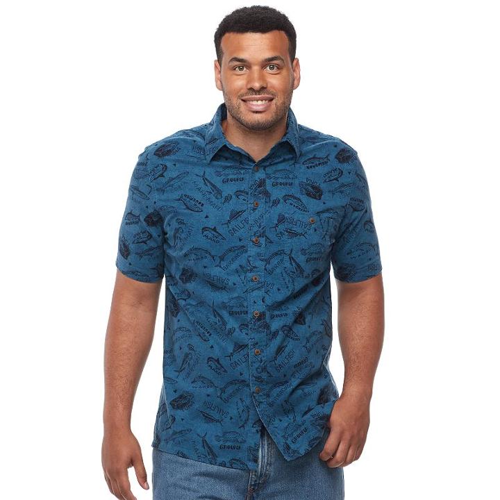 Big & Tall Croft & Barrow&reg; True Comfort Regular-fit Stretch Crosshatch Button-down Shirt, Men's, Size: 3xb, Blue