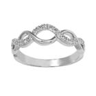 Sterling Silver Round-cut Diamond Accent Infinity Ring, Women's, Size: 9, White