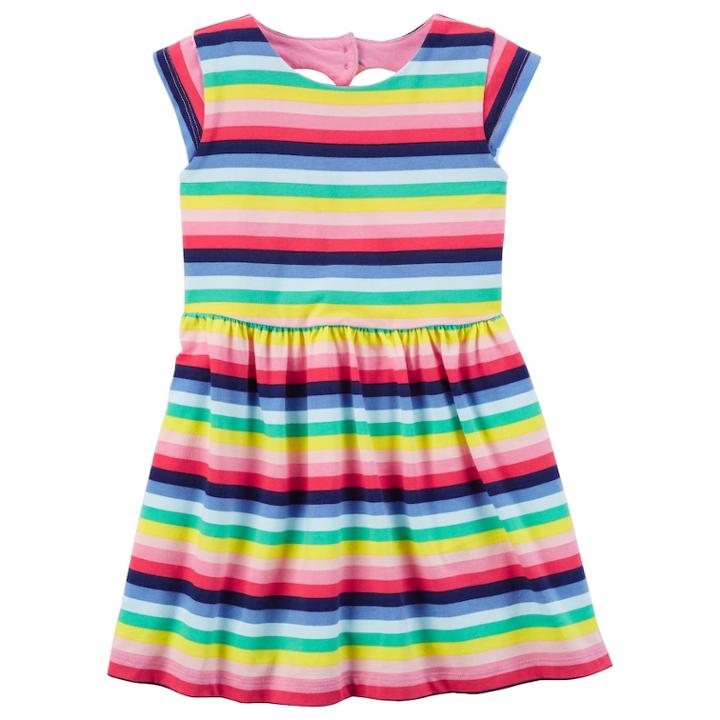 Girls 4-8 Carter's Heart Cutout Striped Dress, Size: 4-5, Blue (wash)