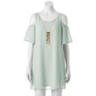 Juniors' Lily Rose Cold-shoulder Shift Dress, Girl's, Size: Medium, Med Green