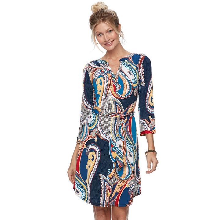 Women's Dana Buchman Shirtdress, Size: Large, Med Blue