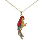 Crystal 14k Gold Over Silver Parrot Pendant Necklace, Women's, Size: 18, Multicolor