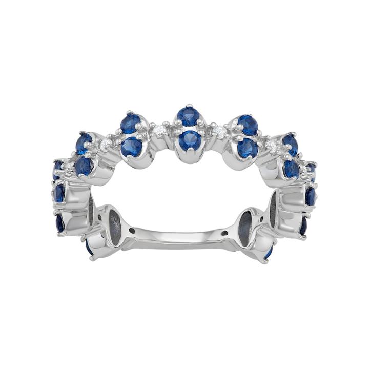 Sterling Silver Lab-created Sapphire Ring, Women's, Size: 6, Blue