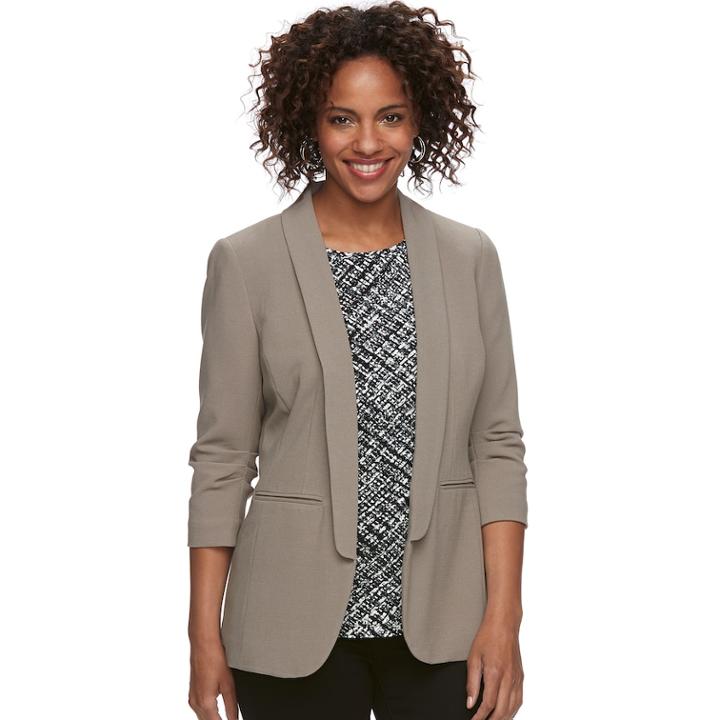 Petite Apt. 9&reg; Shawl Collar Blazer, Women's, Size: M Petite, Dark Beige